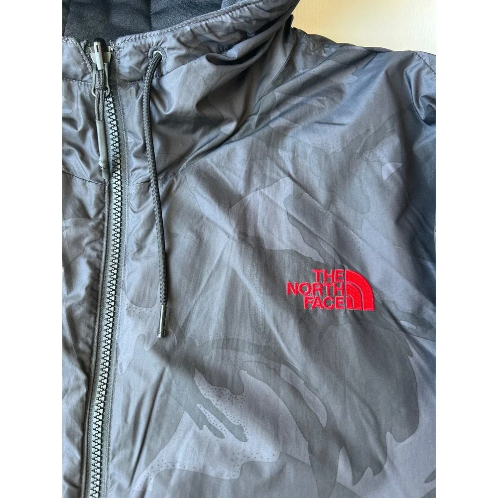 The North Face Reversible Jacket Mens XL Black Gray Camo Black Full Zip Outdoor